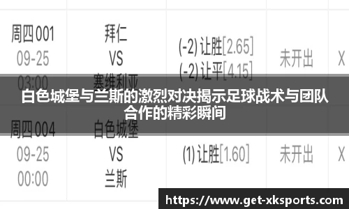 白色城堡与兰斯的激烈对决揭示足球战术与团队合作的精彩瞬间